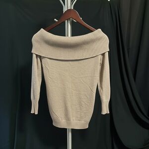 J for Justify Beige Off-Shoulder Sweater
